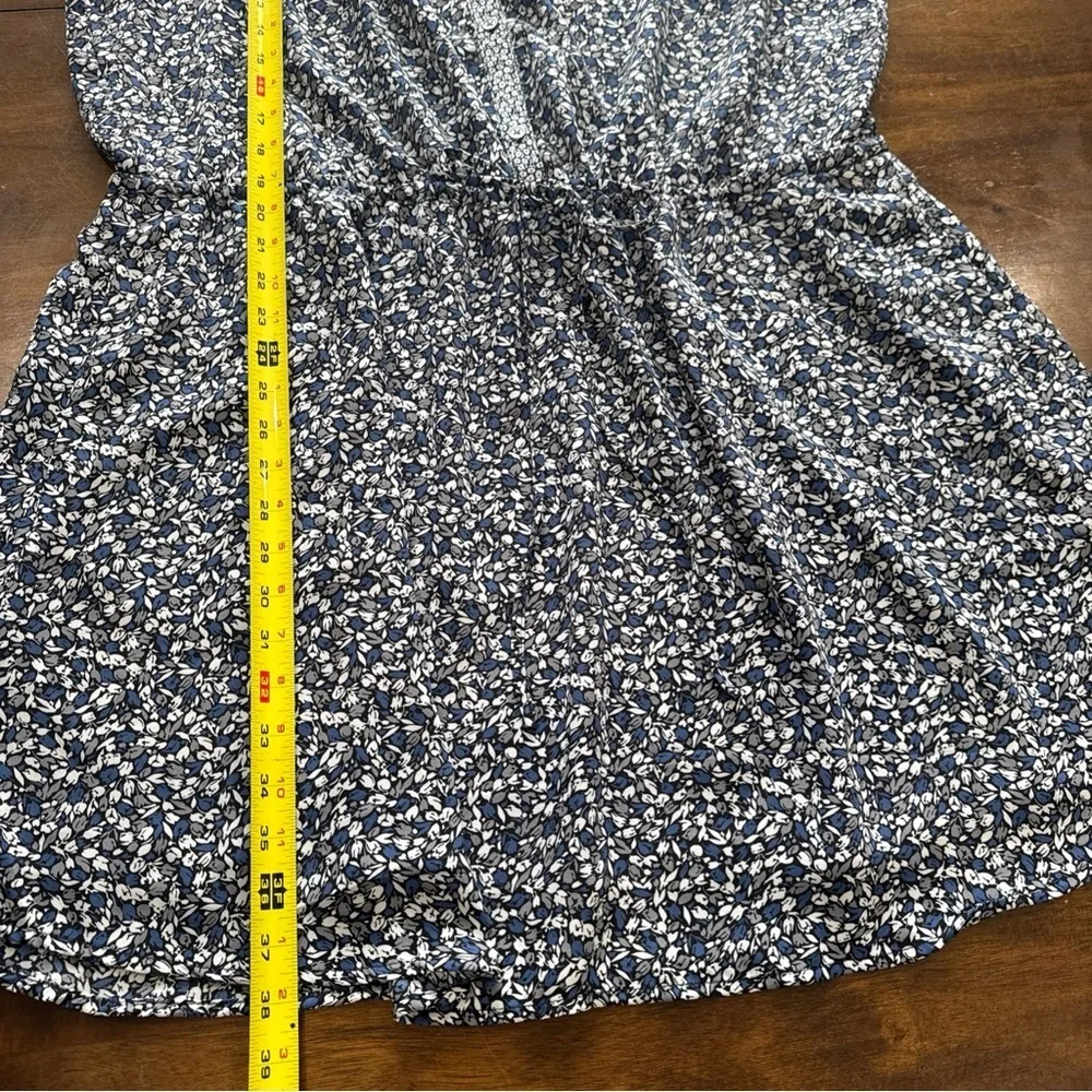Gap womens blue floral sleeveless drawstring waist dress v neck size XXL - Picture 10 of 11